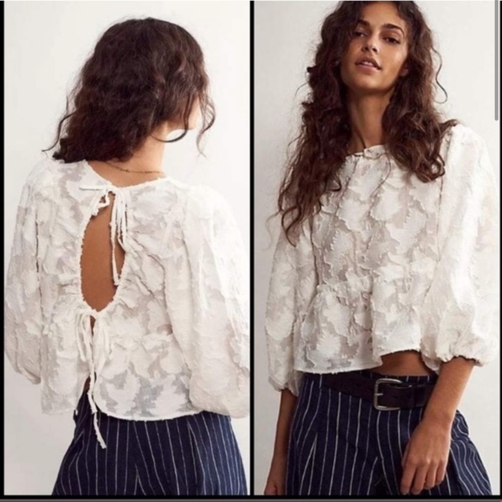 Free people Callie Open Back Top Ivory Women’s Size Medium